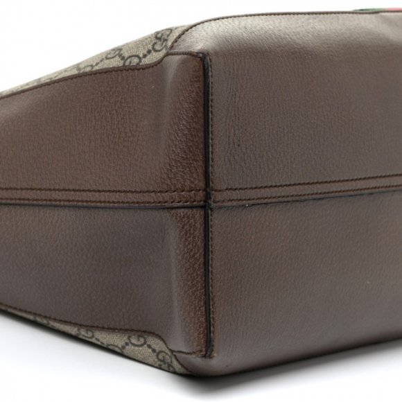 GUCCI X DISNEY GG Supreme Monogram Web Three Little Pigs Large Ophidia Tote Be - Picture 9 of 13